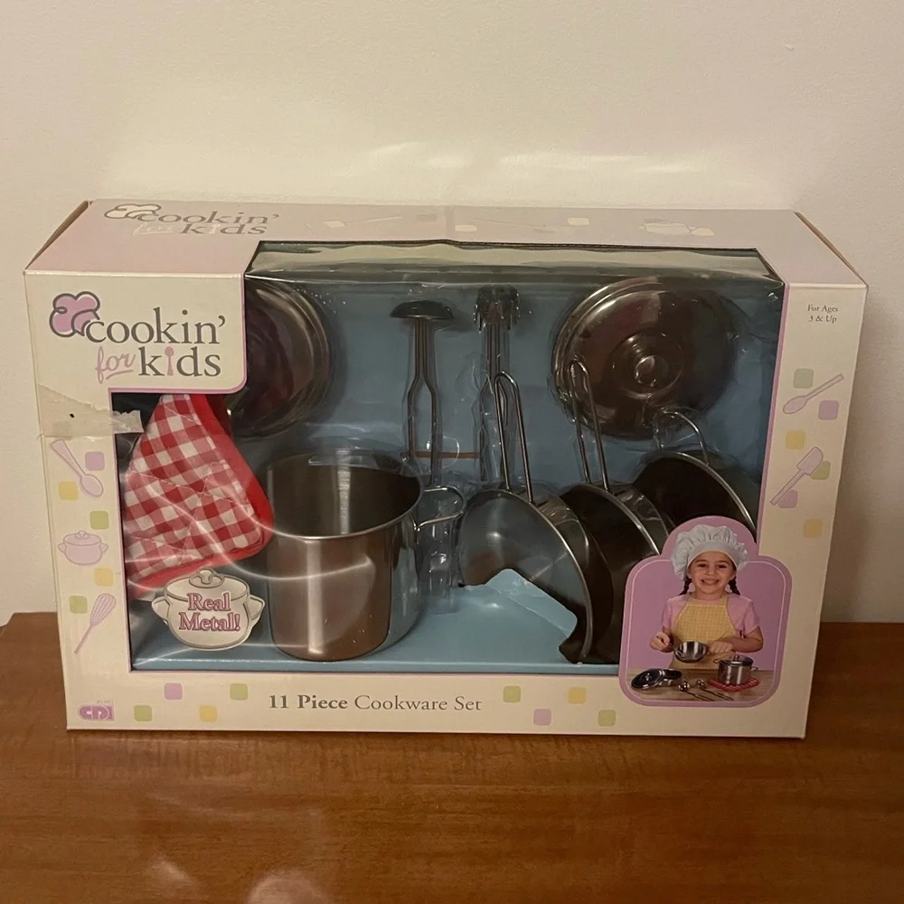 Vintage Kitchen Set Cookin For Kids Real Metal Pot Vintage Toys Doll Accessories